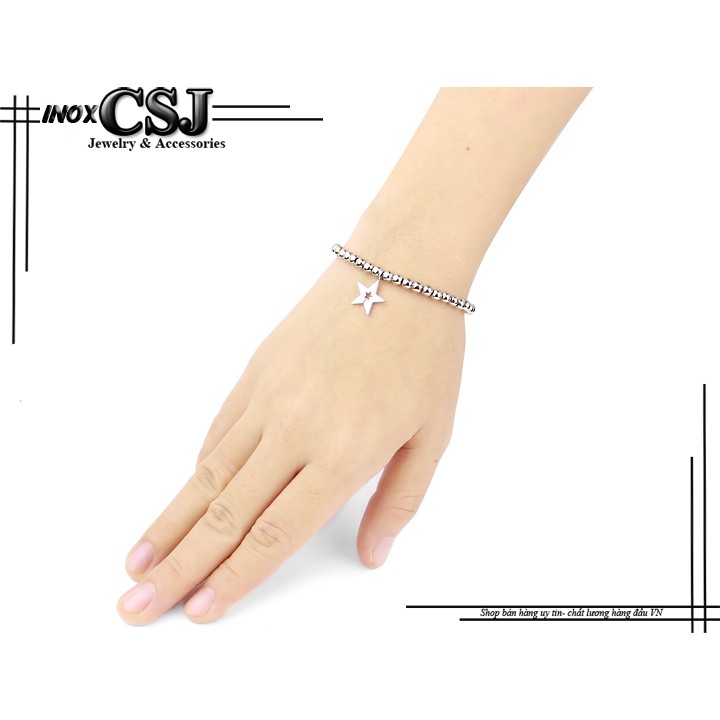 Lắc tay bi tròn gắn ngôi sao xinh xắn