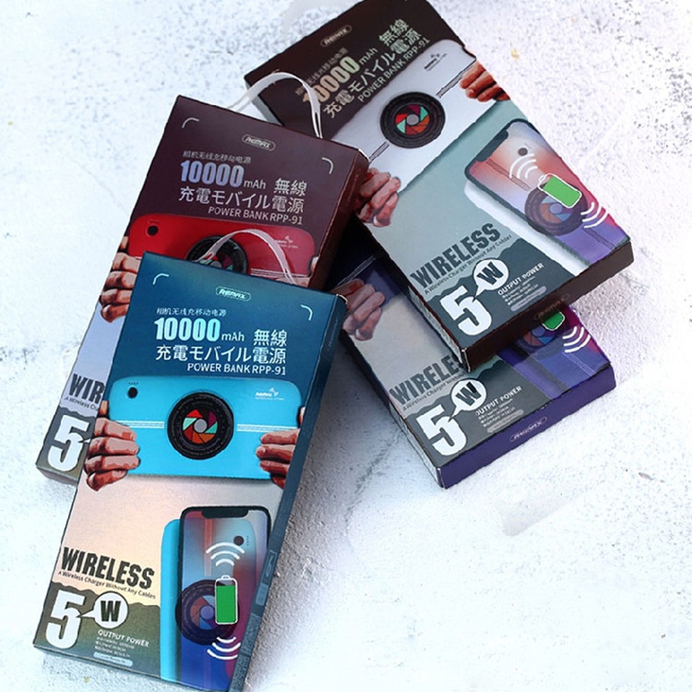 Pin dự phòng kiêm sạc không dây Remax RPP-91 10000mAh - Chính hãng - BH 1 đổi 1