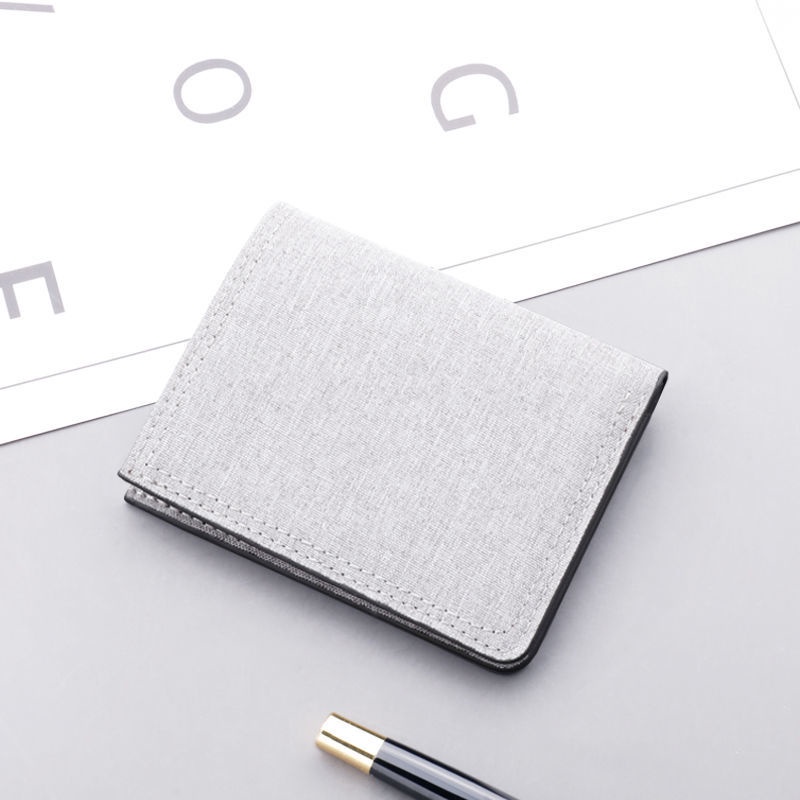 Ví mini vải canvas siêu mỏng có khóa kéo thời trang cho nam