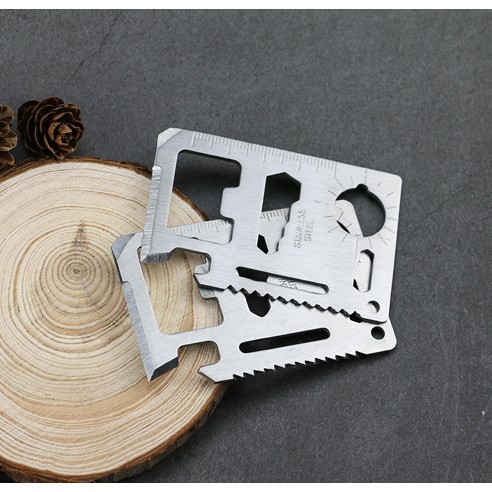 Miếng Thép EDC Đa Năng 11 Công Dụng Thẻ Phượt Đa Năng Survival Tool Chammart