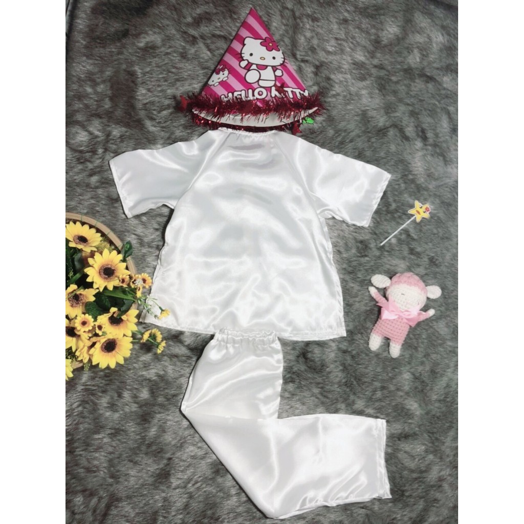 Bộ bà ba trắng cho bé