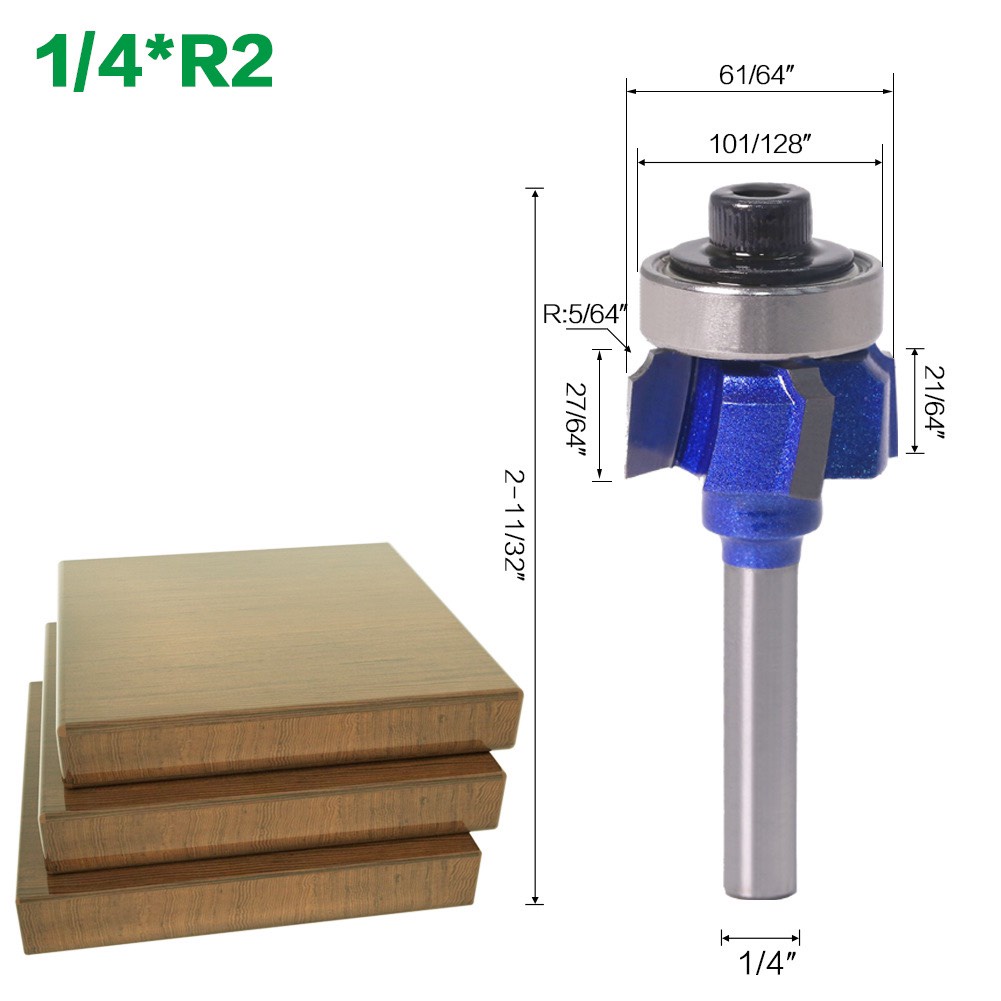 Mũi Phay gỗ Gọt chỉ Cạnh Gỗ 4 Cánh Nẹp Nhựa Dán MDF Công Nghiệp MSCC4C-X-TQ