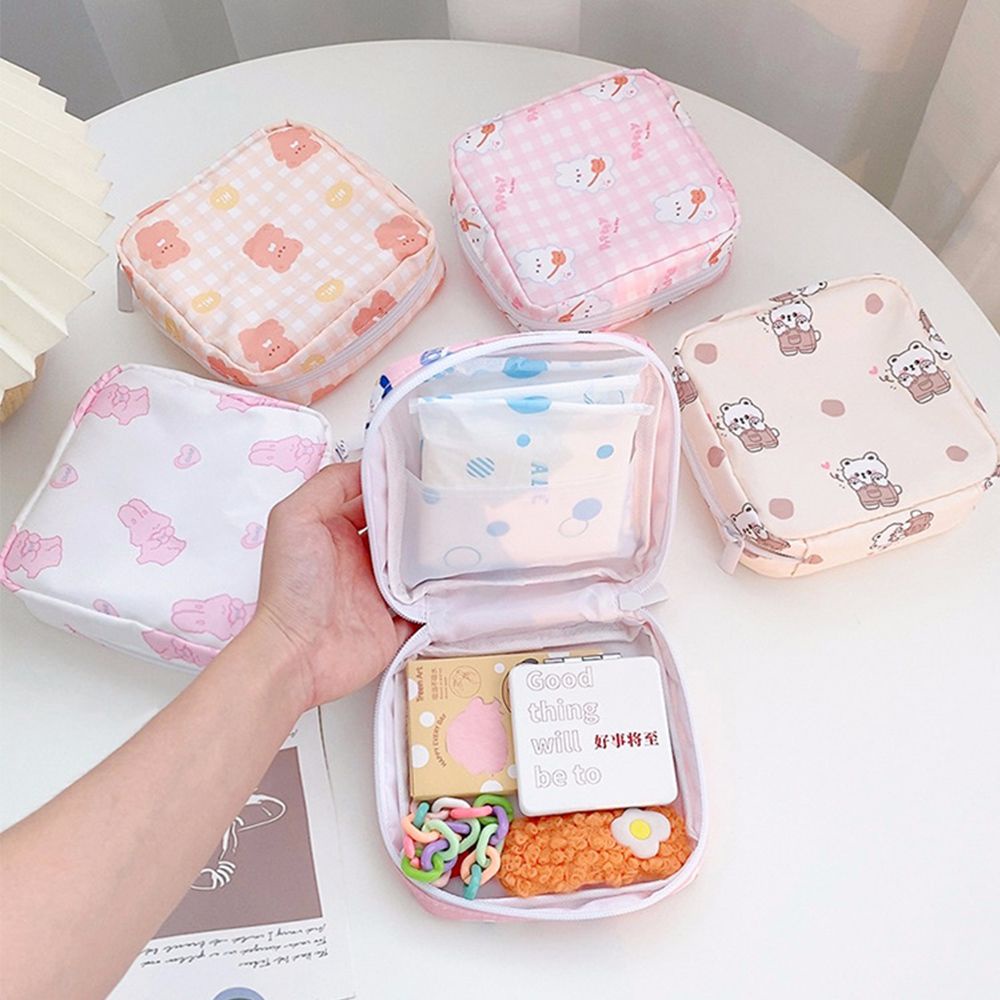 Túi đựng băng vệ sinh / tai nghe chống thấm nước đa năng họa tiết hoạt hình dễ thương
