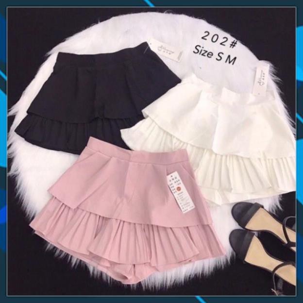 CHÂN VÁY 2 TẦNG DẬP LY KHÓA LỆ 3 MÀU ĐEN/TRẮNG/HỒNG THỜI TRANG BANAMO FASHION CHÂN VÁY 2 TẦNG DẬP LY 537