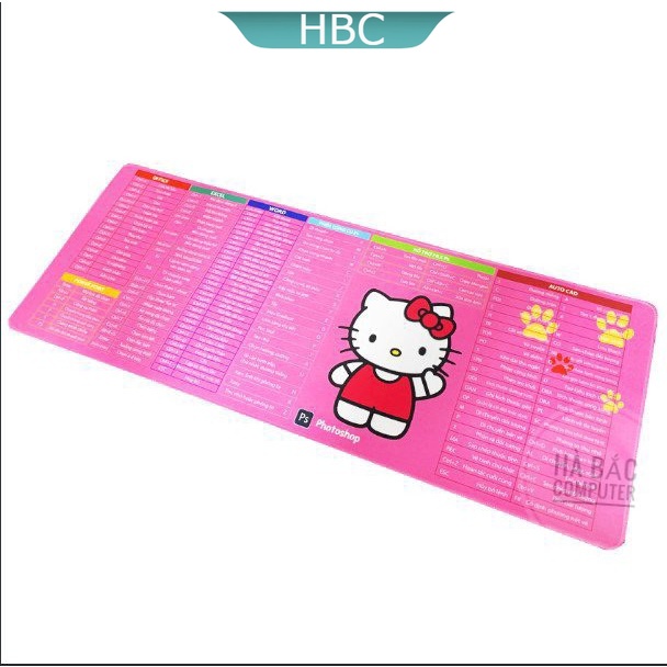 Lót Di Chuột Phím Tắt Văn Phòng Màu Hồng HELLO KITTY 80 * 30cm / 30 * 25cm
