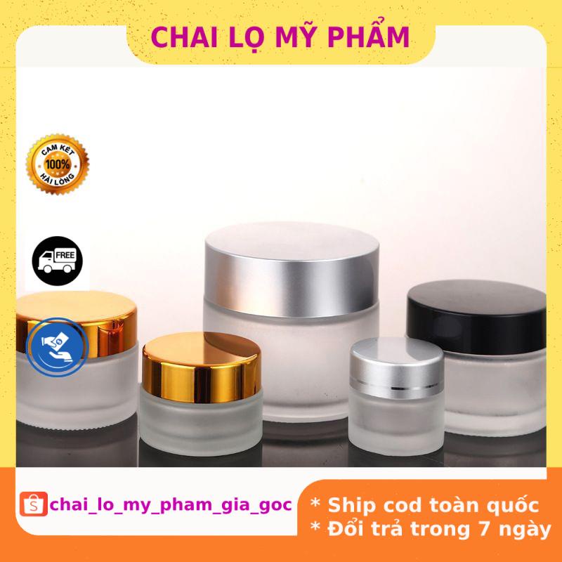 Hủ Đựng Kem ❤ GIÁ TỐT NHẤT ❤ Hủ chiết mỹ phẩm thủy tinh mờ 5g,10g,15g,20g,30g,50g đựng kem .