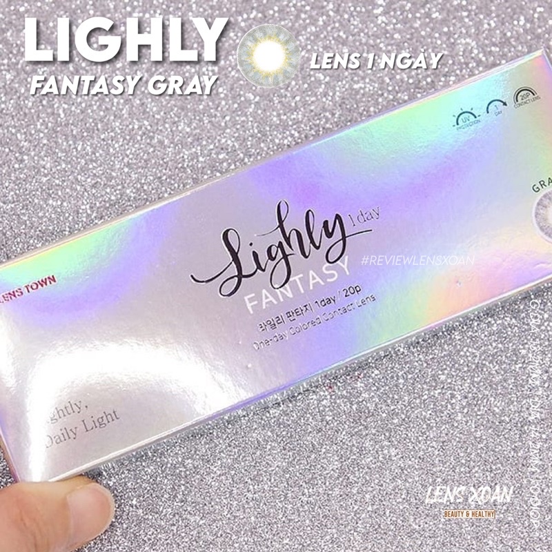 LENS 1 NGÀY LIGHLY FANTASY GRAY- LENS TOWN ( LENS XOẮN)