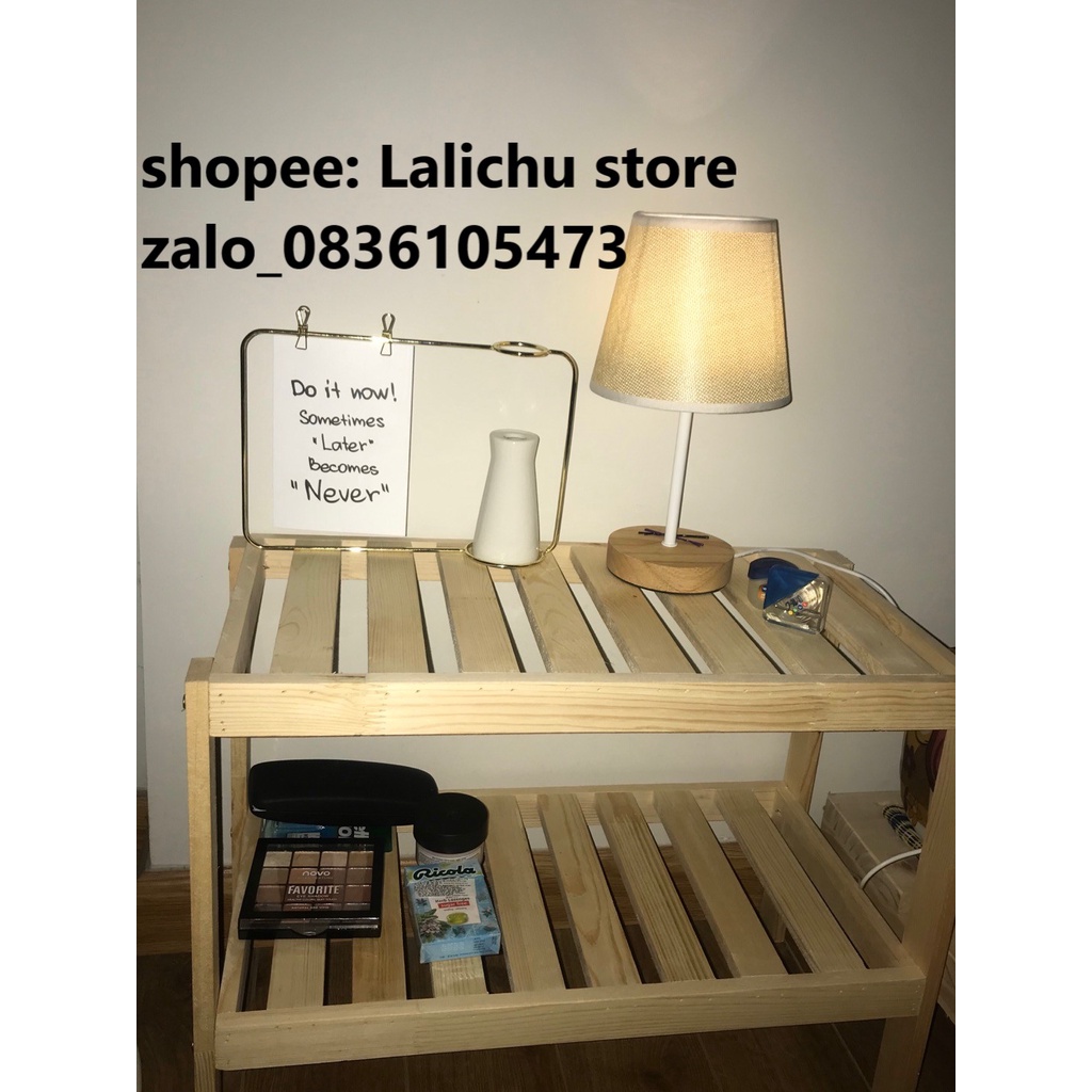 Combo 3 kệ gỗ để đồ gỗ tự nhiên decor