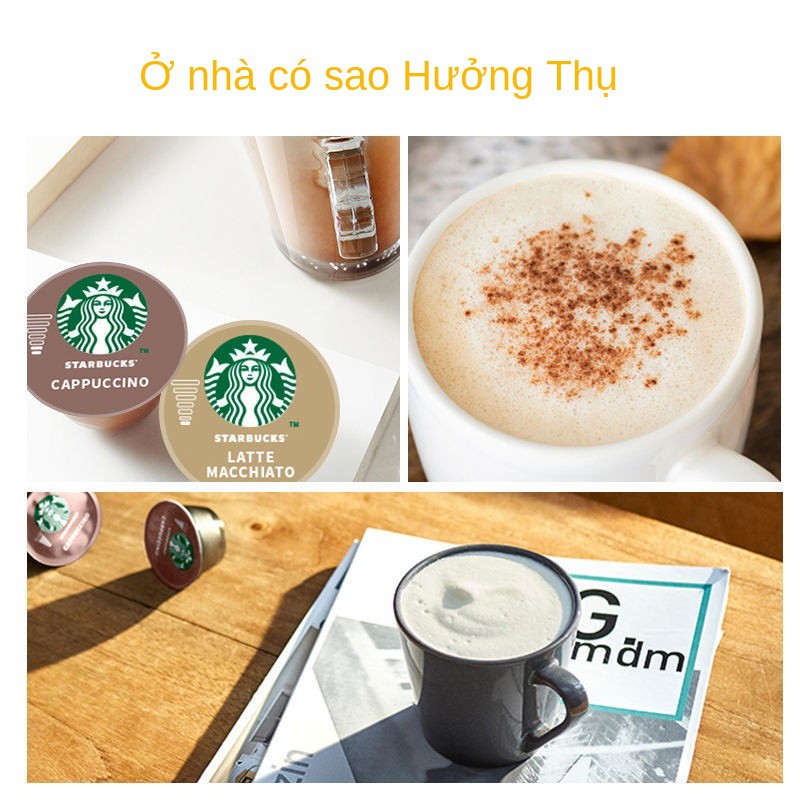 ❈™Cà phê Starbucks nhập khẩu Trang chủ Thưởng thức Latte Caramel Macchiato Cappuccino Capsule Coffee 12 viên