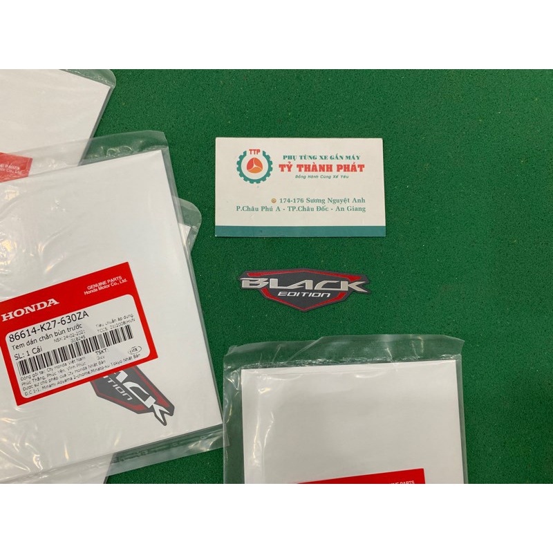 Tem chử BLACK Edition Dè trước AB 125 Đen Nhám