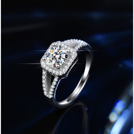 Bộ Trang Sức Mạ Bạc 925 Đính Đá Mozanstone One carat Mozanstone