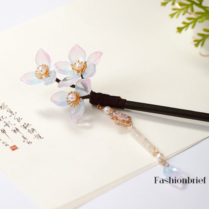 HANDMADE Trâm Cài Tóc Hình Hoa Đính Ngọc Trai Giả Xinh Xắn Cho Nữ