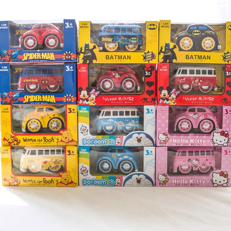 Xe hoạt hình có nhạc bằng kim loại cho bé