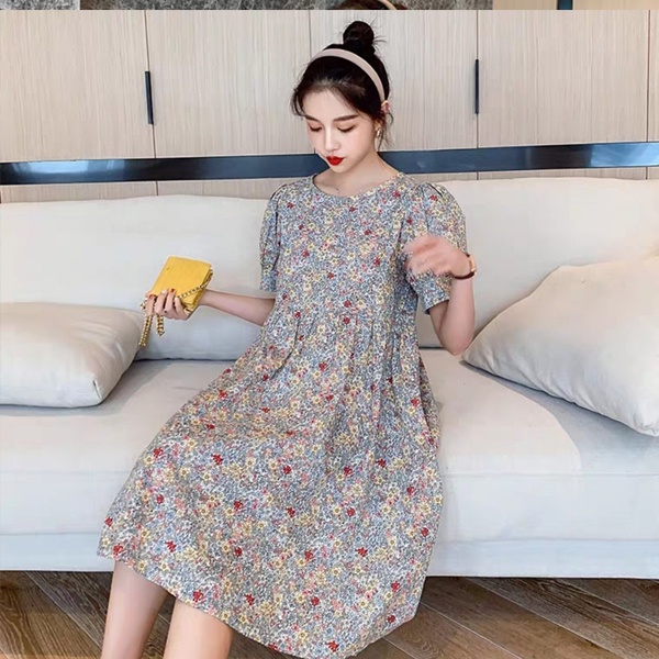 Đầm bầu ngắn tay hoa nhí thời trang thiết kế MSP246 Mom and Baby