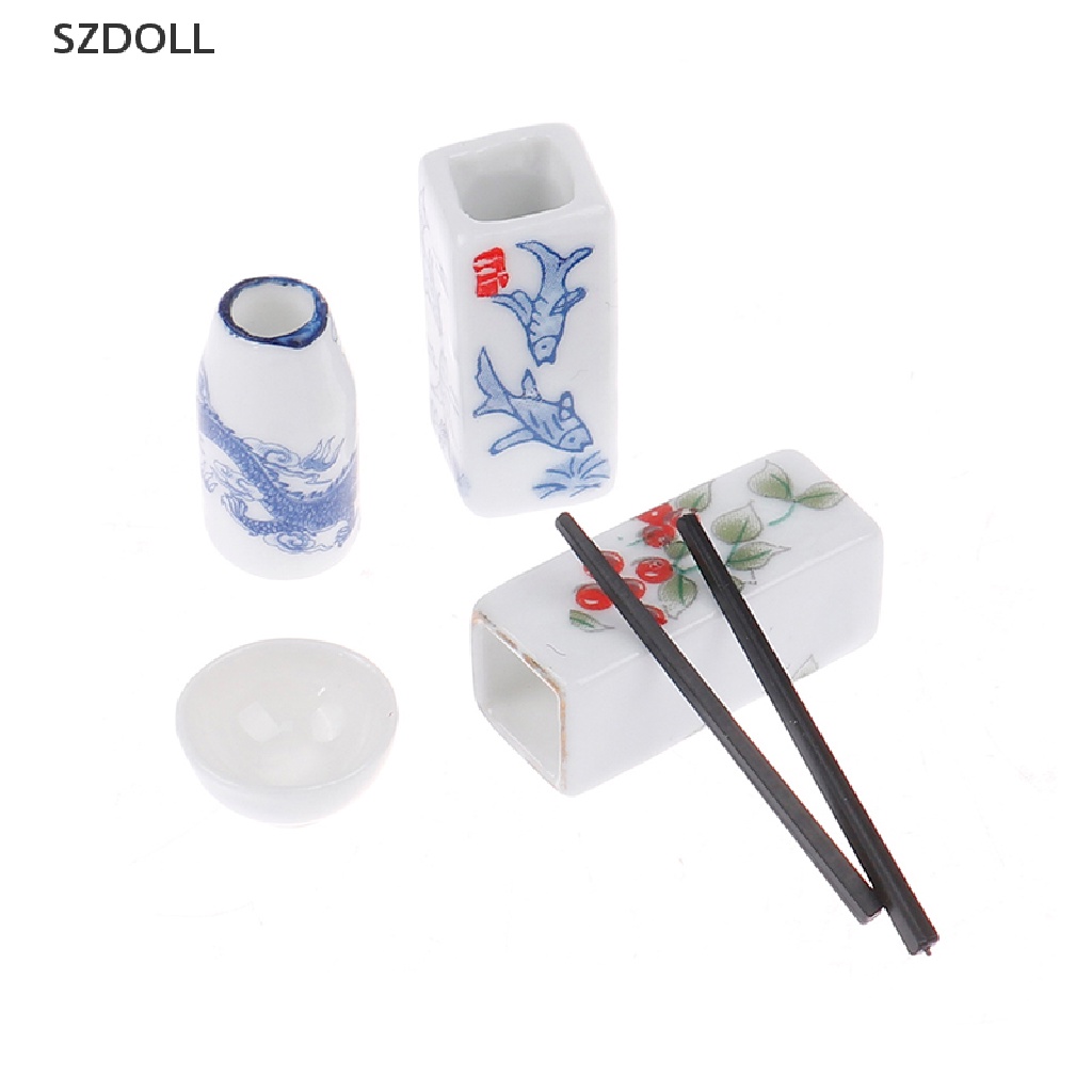 Ống đựng đũa bằng gốm mini tỉ lệ 1:12 xinh xắn