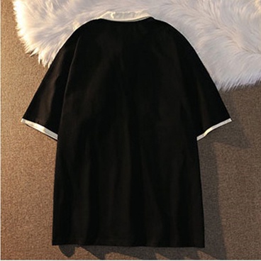 Áo Thun Ngắn Tay Thêu Chữ Phong Cách Vintage Cho Nữ