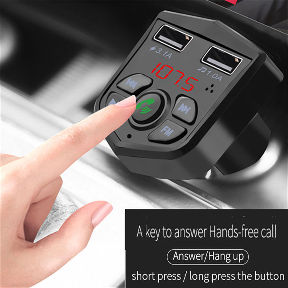 Củ Sạc Nhanh Không Dây 3.1a Bluetooth5.0 Lcd Mp3 Tiện Dụng