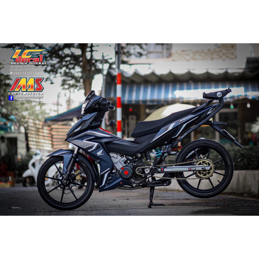 TEM RỜI RS150R cho winner V1 xanh nhám - tem in 3 lớp cao cấp