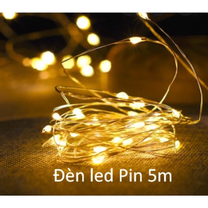Dây đèn Led fairylight, dây đèn đom đóm 3m-5m dùng pin trang trí sinh nhật, happy birthday, Noel, phòng ngủ