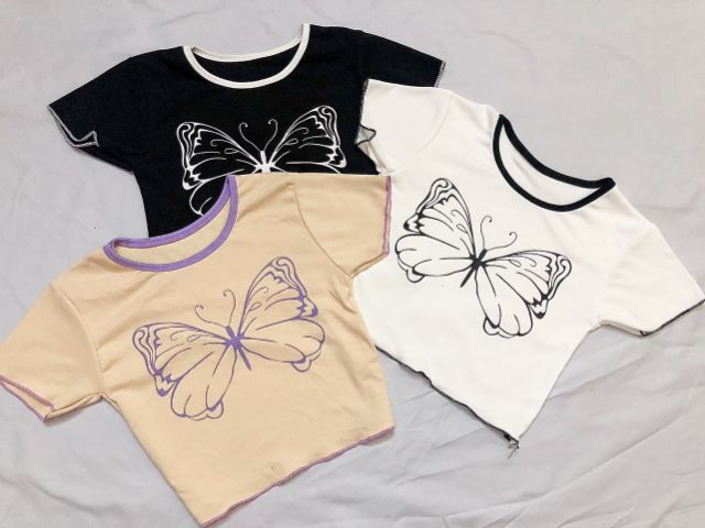 Áo croptop in hình bướm