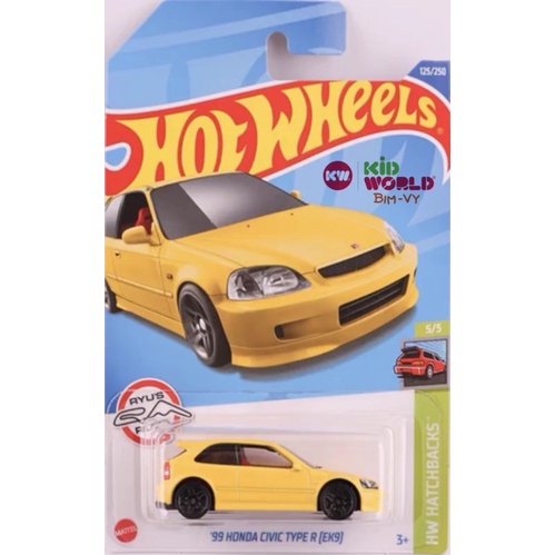 Xe mô hình Hot Wheels basic '99 Honda Civic Type R (EK9) HCT98.