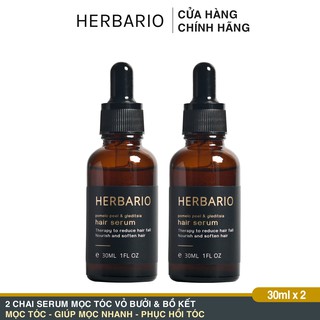 Combo 2 chai serum tinh dầu vỏ bưởi và bồ kết herbario 30ml giảm rụng tóc, giúp mọc tóc chắc khoẻ