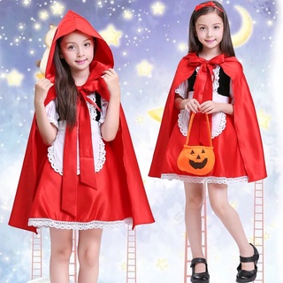 Hm0052 - trang phục hóa trang cô bé quàng khăn đỏ kèm phụ kiện cho bé gái