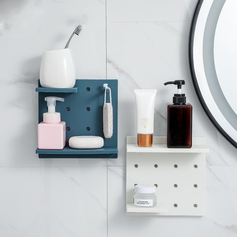 Creative DIY Pasted Wall Shelf Nail-free Hole Hole Plate Shelf Living Room Kitchen Bathroom Decoration Storage Rack