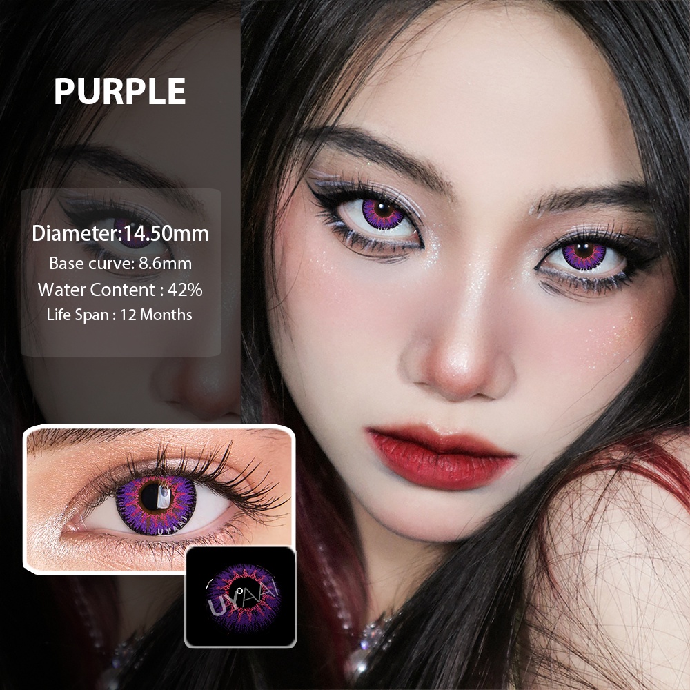 1 Cặp Kính Áp Tròng Mềm 14.5mm Nhiều Màu Dùng Hóa Trang Giáng Sinh/Halloween