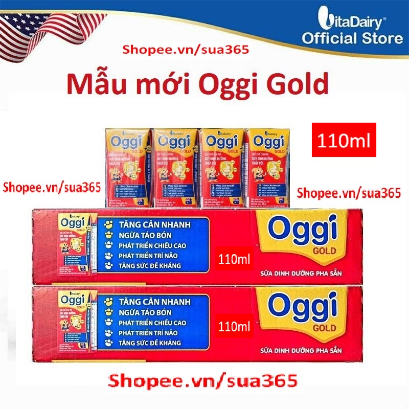 Sữa pha sẵn Oggi Gold hộp 110ml Trẻ Suy Dinh Dưỡng Thấp Còi