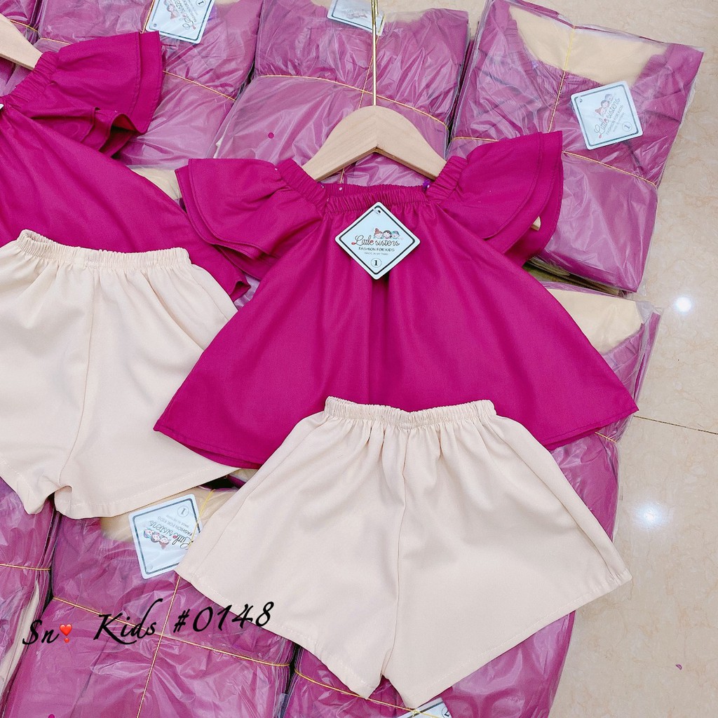 Bộ quần áo bé gái hồng sen size đại 22-35kg