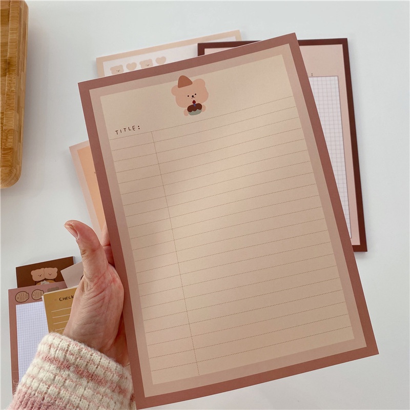 Tập 50 giấy note ghi chú gấu nâu