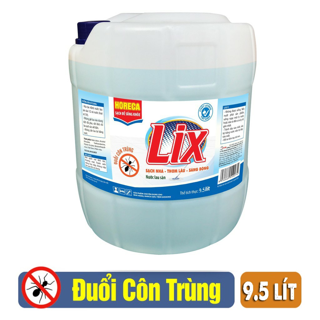 Nước lau sàn Lix Đuổi Côn Trùng 9.5 lít [Mẫu mới - Tiết kiệm]