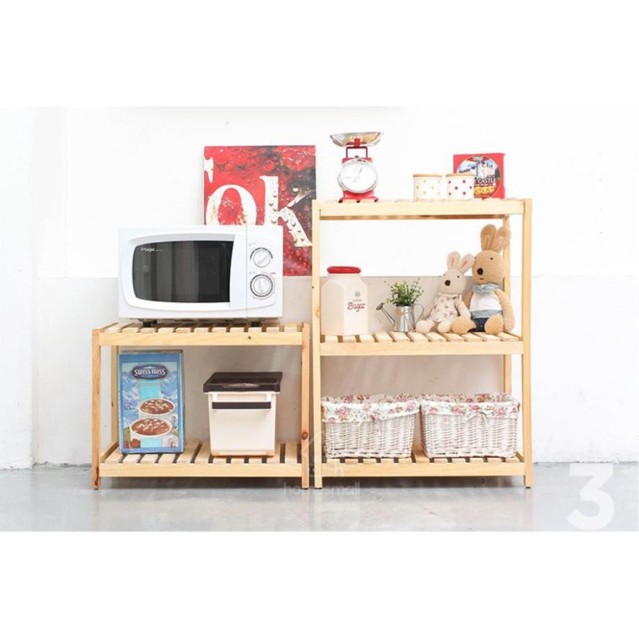 KỆ GỖ ĐỂ LÒ VI SÓNG 3 TẦNG - GỖ THÔNG NHẬP KHẨU - SIZE 60 X 80 CM | BigBuy360 - bigbuy360.vn