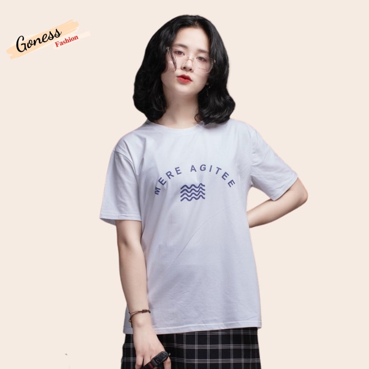 Áo thun nữ Goness in chữ cá tính trẻ trung,phông suông nữ chất liệu cotton co giãn AP02