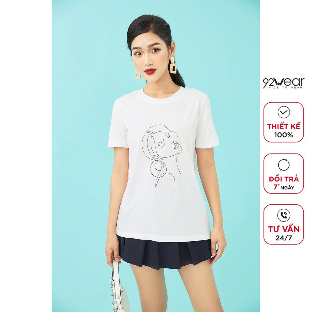 Áo thun nữ in hình cô gái trẻ trung, mềm mại, thoáng mát ATW0724 - 92wear