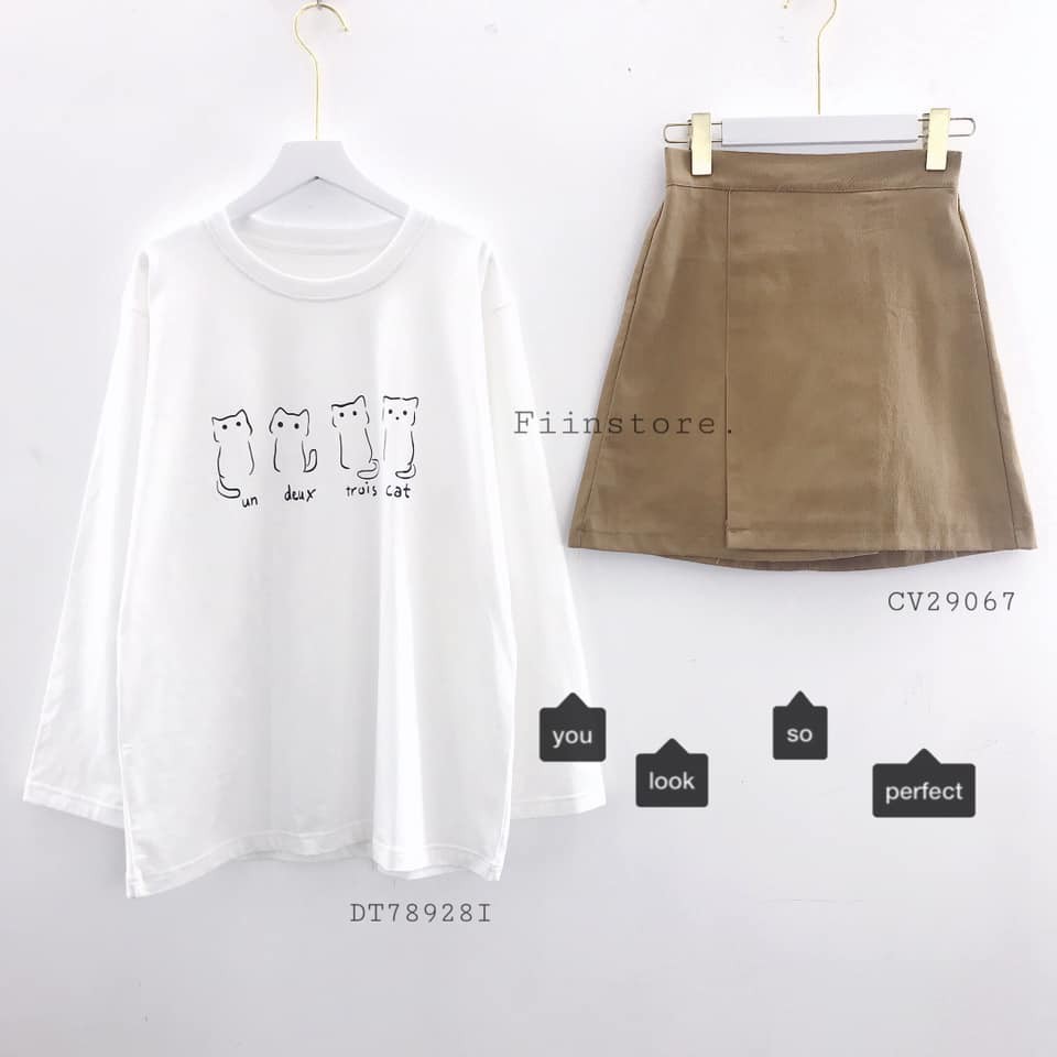 Chân váy chữ A kaki Đen/Be - Fiinstore | BigBuy360 - bigbuy360.vn