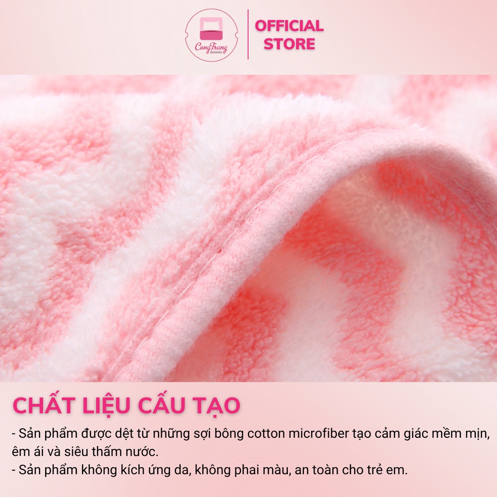 Khăn tắm lông cừu kẻ Zic Zắc siêu mềm khổ lớn 70cm x 140cm - Thấm Hút Nước Cực Tốt Đủ Màu