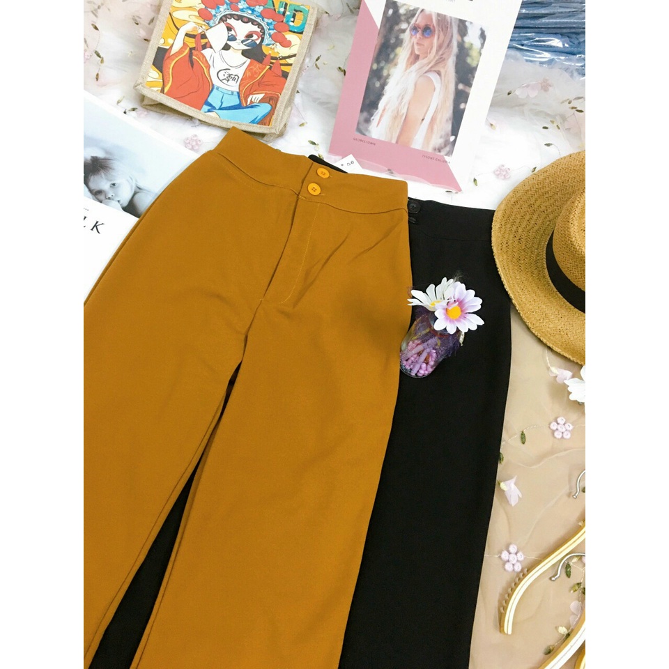 Quần ống loe Nữ cạp cao dáng dài quần legging nữ ôm ống loe nên from xinh tôn dáng chất liệu Vitex co giản MiyuClothing