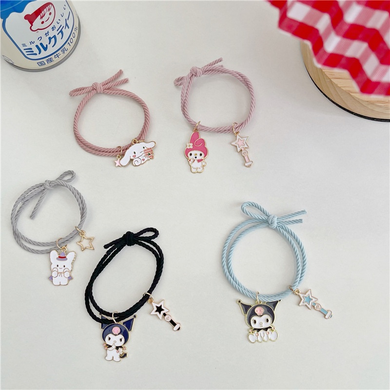 Dây Buộc Tóc Cao Su Mềm Mại Kiểu Lolita Nhật Bản Dễ Thương Cho Bạn Gái