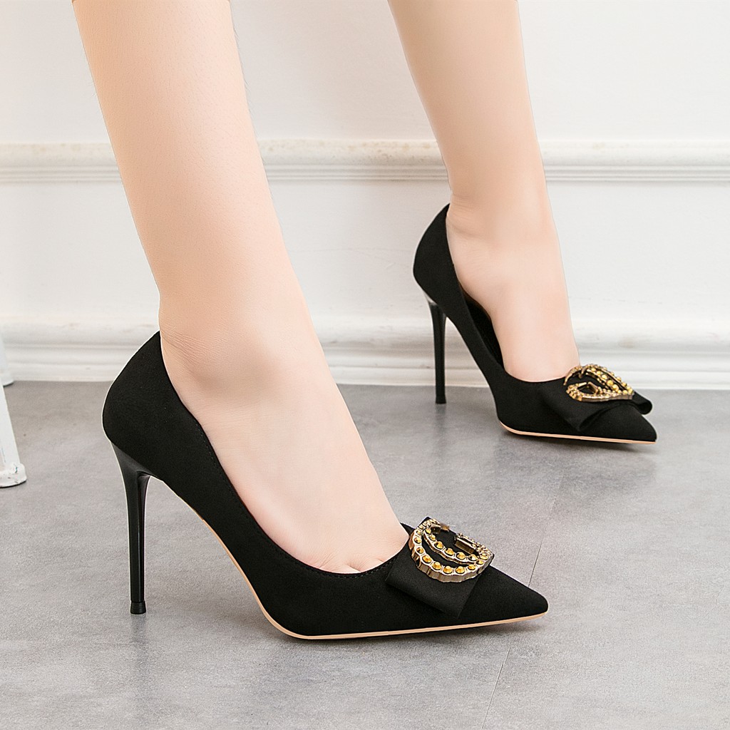 Giày Bít Cao Gót Mũi Nhọn Nữ Kích Cỡ 34-41