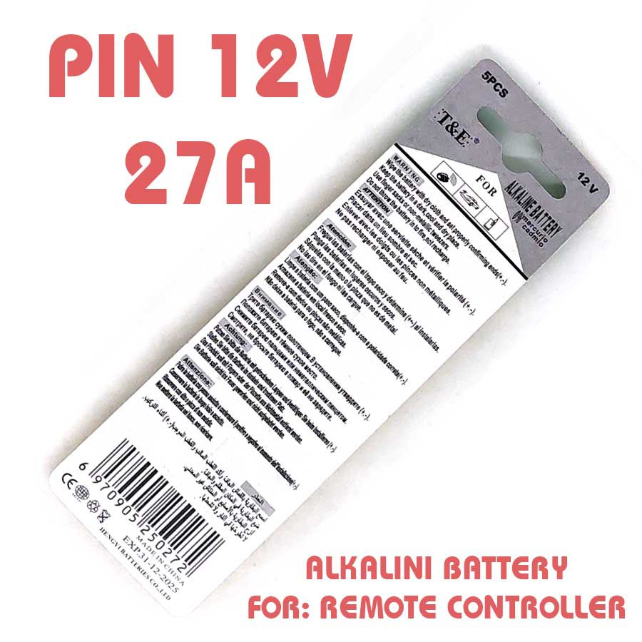 Pin thanh A27 12V 27A Chuyên dụng dành cho remote cửa cuốn, các thiết bị điểu khiển từ xa, thiết bị điện tử