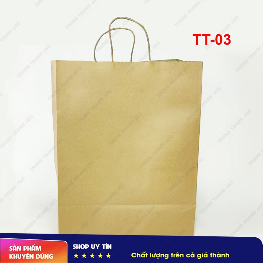 Túi giấy Kraft có quai, túi đựng quà - Kraft Handle Bag - 33x18x43cm - mẫu TT-03 - Tiêu chuẩn xuất khẩu