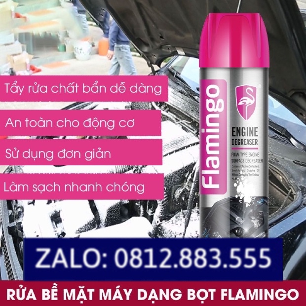 Bọt làm sạch máy móc ô tô Flamingo F008