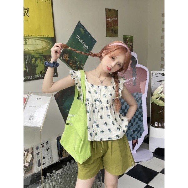 Áo babydoll không tay hoa nhí oder taobao