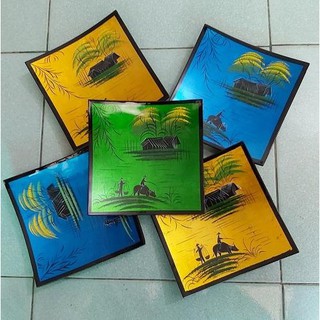 Dĩa sơn mài ( gỗ phủ sơn mài 20cm )