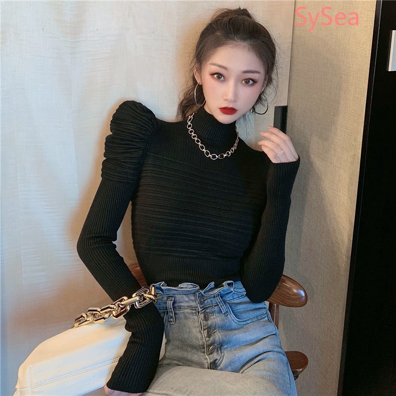 Áo Sweater Dệt Kim Tay Dài Kiểu Hàn Quốc Thời Trang Mùa Thu Cho Nữ