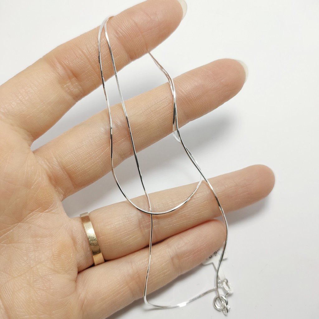 Dây chuyên bạc dây mì trơn sợi mảnh