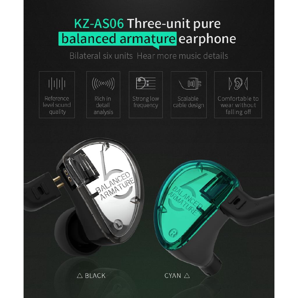 Tai nghe nhét tai KZ AS06 có mic