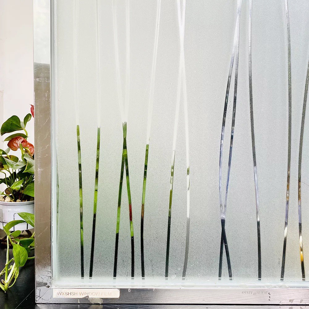 GIOVANNI Insulating Glass Film Decorative Window Decor Window Decal Self-Adhesive Irregular Stripe Privacy Sticker Matte Ultraviolet-proof Frosted Window Film